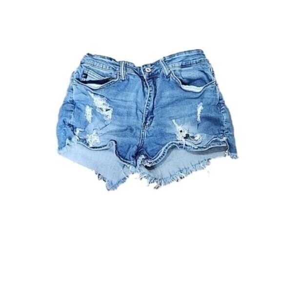 Kancan 9 distressed shorts Jean Mid-rise Cut Off Juniors 9  28 - Picture 1 of 6